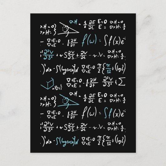 Wiskunde formuleert wiskunde natuurkunde docent briefkaart (Voorkant)