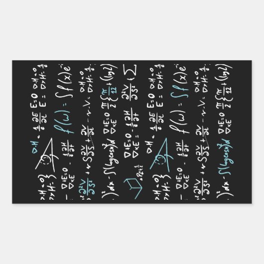 Wiskunde formuleert wiskunde natuurkunde docent rechthoekige sticker (Voorkant)