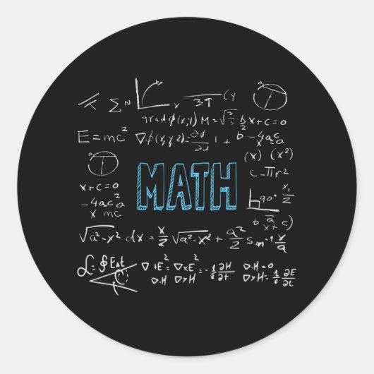 Wiskunde formuleert wiskunde ronde sticker (Voorkant)