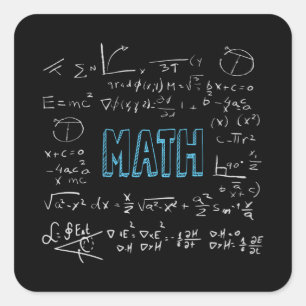 Wiskunde formuleert wiskunde vierkante sticker