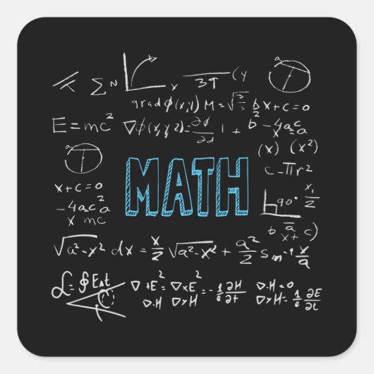 Wiskunde formuleert wiskunde vierkante sticker (Voorkant)