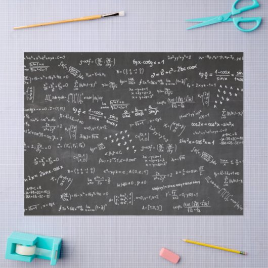 Wiskunde-formules op Blackboard Tissuepapier (Craft)