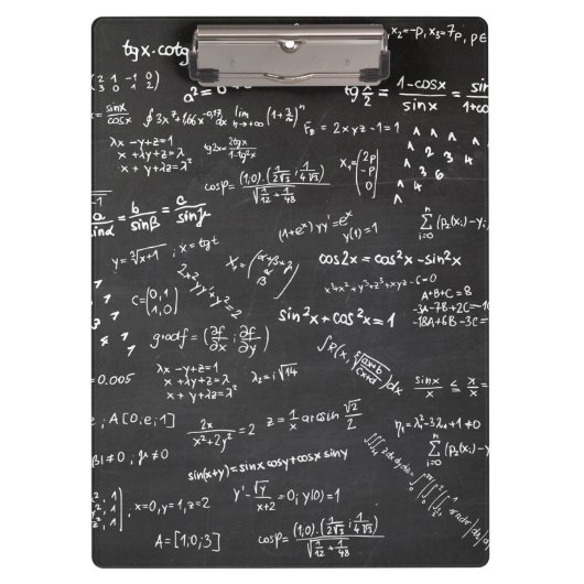 Wiskunde-formules op een Blackboard Klembord (Voorkant)