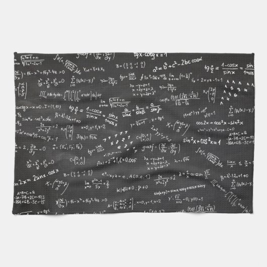 Wiskunde-formules op een Blackboard Theedoek (Horizontaal)