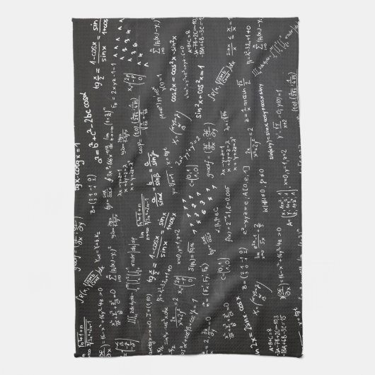 Wiskunde-formules op een Blackboard Theedoek (Verticaal)