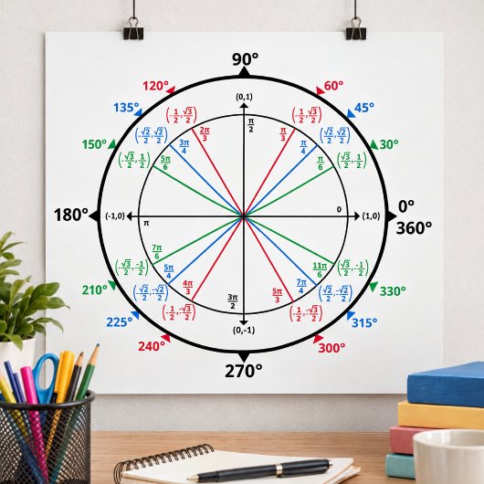 Wiskunde freak eenheidscirkel terug naar school poster