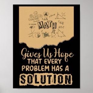 Wiskunde geeft ons hoop Probleemoplossing Inspirer Poster