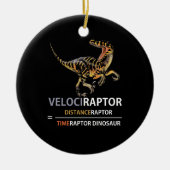 Wiskunde Geek Dinosaur Velociraptor Keramisch Ornament (Voorkant)