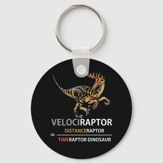 Wiskunde Geek Dinosaur Velociraptor Sleutelhanger (Voorkant)