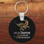Wiskunde Geek Dinosaur Velociraptor Sleutelhanger (Voorkant)