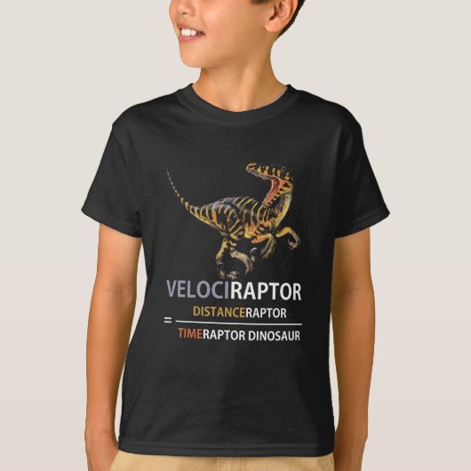 Wiskunde Geek Dinosaur Velociraptor T-shirt (Voorkant)