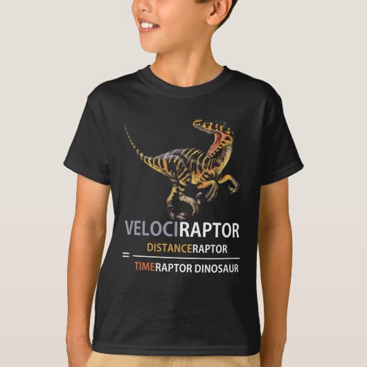 Wiskunde Geek Dinosaur Velociraptor T-shirt (Voorkant)