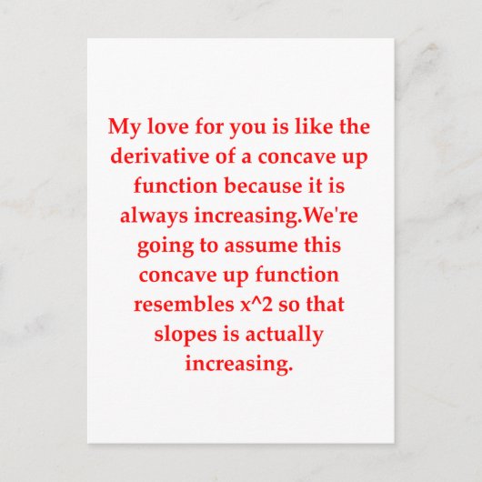 wiskunde geek houdt op briefkaart (Voorkant)