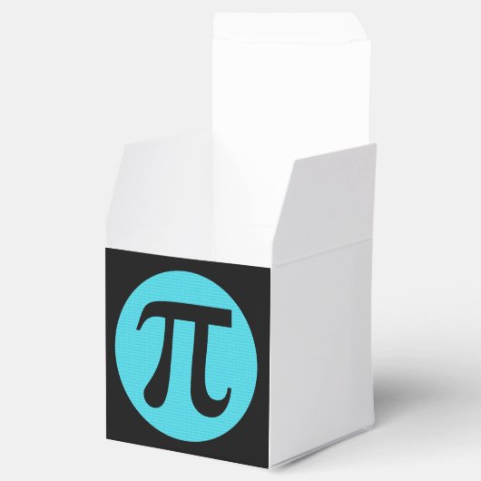 Wiskunde geek Pi-symbool, blauw op zwart Bedankdoosjes (Geopend)