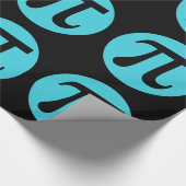 Wiskunde geek Pi-symbool, blauw op zwart Cadeaupapier (Hoek)