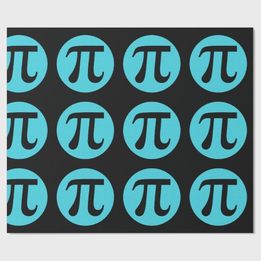 Wiskunde geek Pi-symbool, blauw op zwart Cadeaupapier (Vlak)