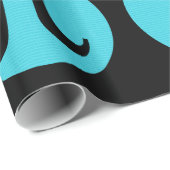 Wiskunde geek Pi-symbool, blauw op zwart Cadeaupapier (Rol Hoek)