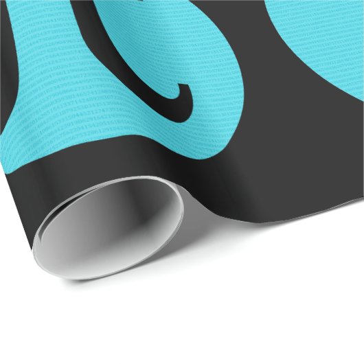 Wiskunde geek Pi-symbool, blauw op zwart Cadeaupapier (Rol Hoek)