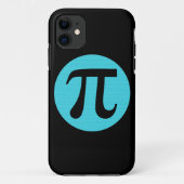 Wiskunde geek Pi-symbool, blauw op zwart Case-Mate iPhone Case (Achterkant)