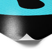 Wiskunde geek Pi-symbool, blauw op zwart Foto Afdruk (Hoek)