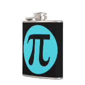 Wiskunde geek Pi-symbool, blauw op zwart Heupfles (Links)