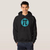 Wiskunde geek Pi-symbool, blauw op zwart Hoodie (Voorkant volledig)
