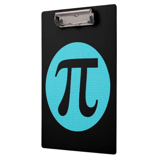 Wiskunde geek Pi-symbool, blauw op zwart Klembord (Links)