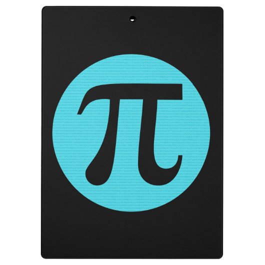 Wiskunde geek Pi-symbool, blauw op zwart Klembord (Achterkant)