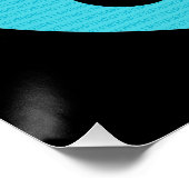 Wiskunde geek Pi-symbool, blauw op zwart Perfect Poster (Hoek)