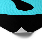 Wiskunde geek Pi-symbool, blauw op zwart Poster (Hoek)