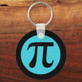 Wiskunde geek Pi-symbool, blauw op zwart Sleutelhanger (Voorkant)