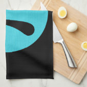 Wiskunde geek Pi-symbool, blauw op zwart Theedoek (Quarter Fold)