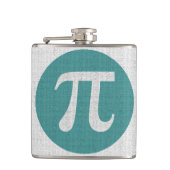 Wiskunde geek Pi-symbool, blauwe cirkel en cijfers Heupfles (Voorkant)