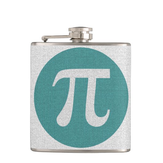 Wiskunde geek Pi-symbool, blauwe cirkel en cijfers Heupfles (Voorkant)