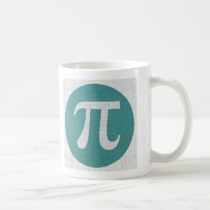 Wiskunde geek Pi-symbool, blauwe cirkel en cijfers Koffiemok