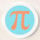 Wiskunde geek Pi-symbool, oranje en blauw Onderzet Zandsteen Onderzetter (Voorkant)