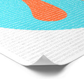 Wiskunde geek Pi-symbool, oranje en blauw Poster (Hoek)