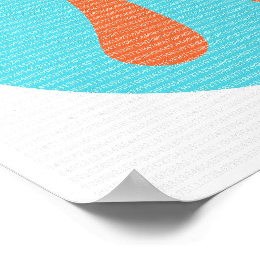 Wiskunde geek Pi-symbool, oranje en blauw Poster (Hoek)