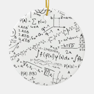 Wiskunde Geek, wiskundeoplossingspatroon Keramisch Ornament