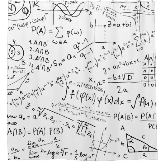 Wiskunde Geek, wiskundeoplosspatroon Douchegordijn (Voorkant)