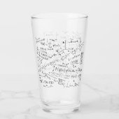 Wiskunde Geek, wiskundeoplosspatroon Glas (Achterkant)