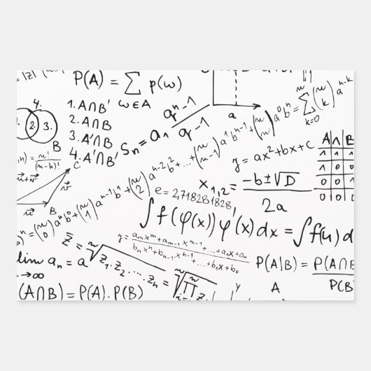 Wiskunde Geek, wiskundeoplosspatroon Inpakpapier Vel (Voorkant)