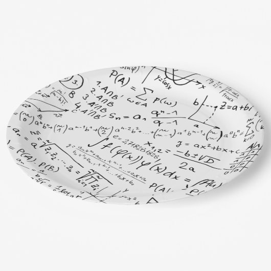 Wiskunde Geek, wiskundeoplosspatroon Papieren Bordje (Gekanteld)