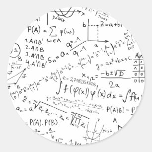 Wiskunde Geek, wiskundeoplosspatroon Ronde Sticker