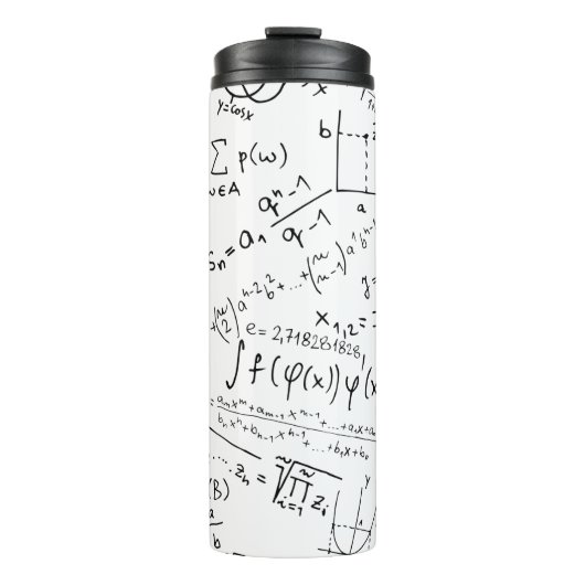 Wiskunde Geek, wiskundeoplosspatroon Thermosbeker (Voorkant)