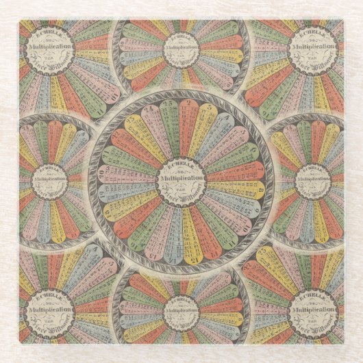 Wiskunde Geek's  vermenigvuldigingstabellen Glazen Onderzetter (Voorkant)