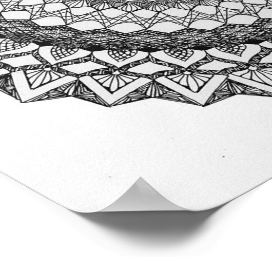 Wiskunde Geïnspireerd Mandala Poster (Hoek)