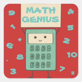 Wiskunde Genius Vierkante Sticker
