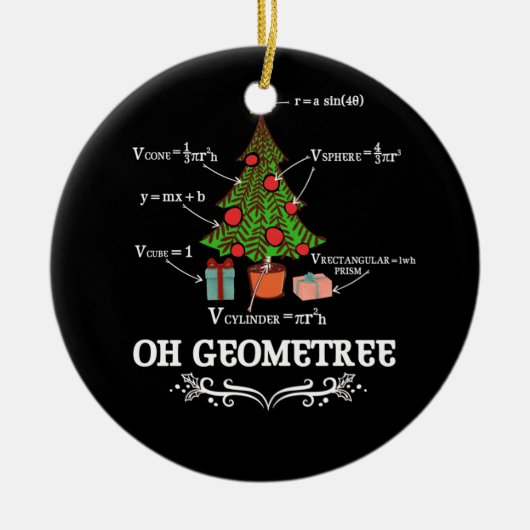 Wiskunde Geometrie kerstboom Geometree Leraar Keramisch Ornament (Voorkant)