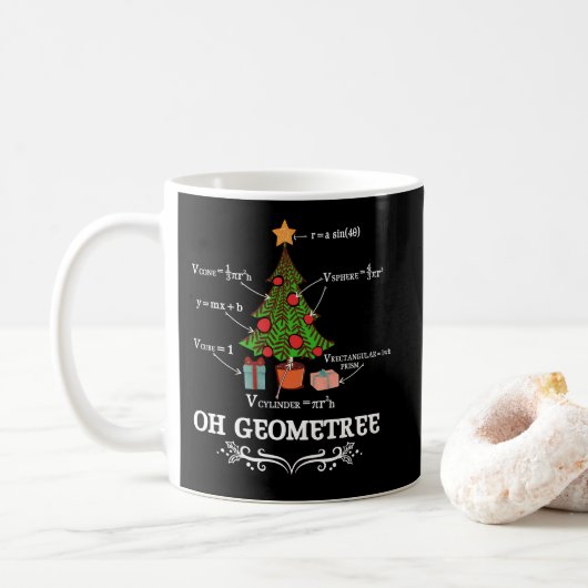 Wiskunde Geometrie kerstboom Geometree Leraar Koffiemok (Met donut)